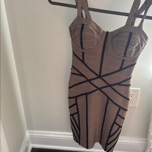 Brown and Black Strappy Dress